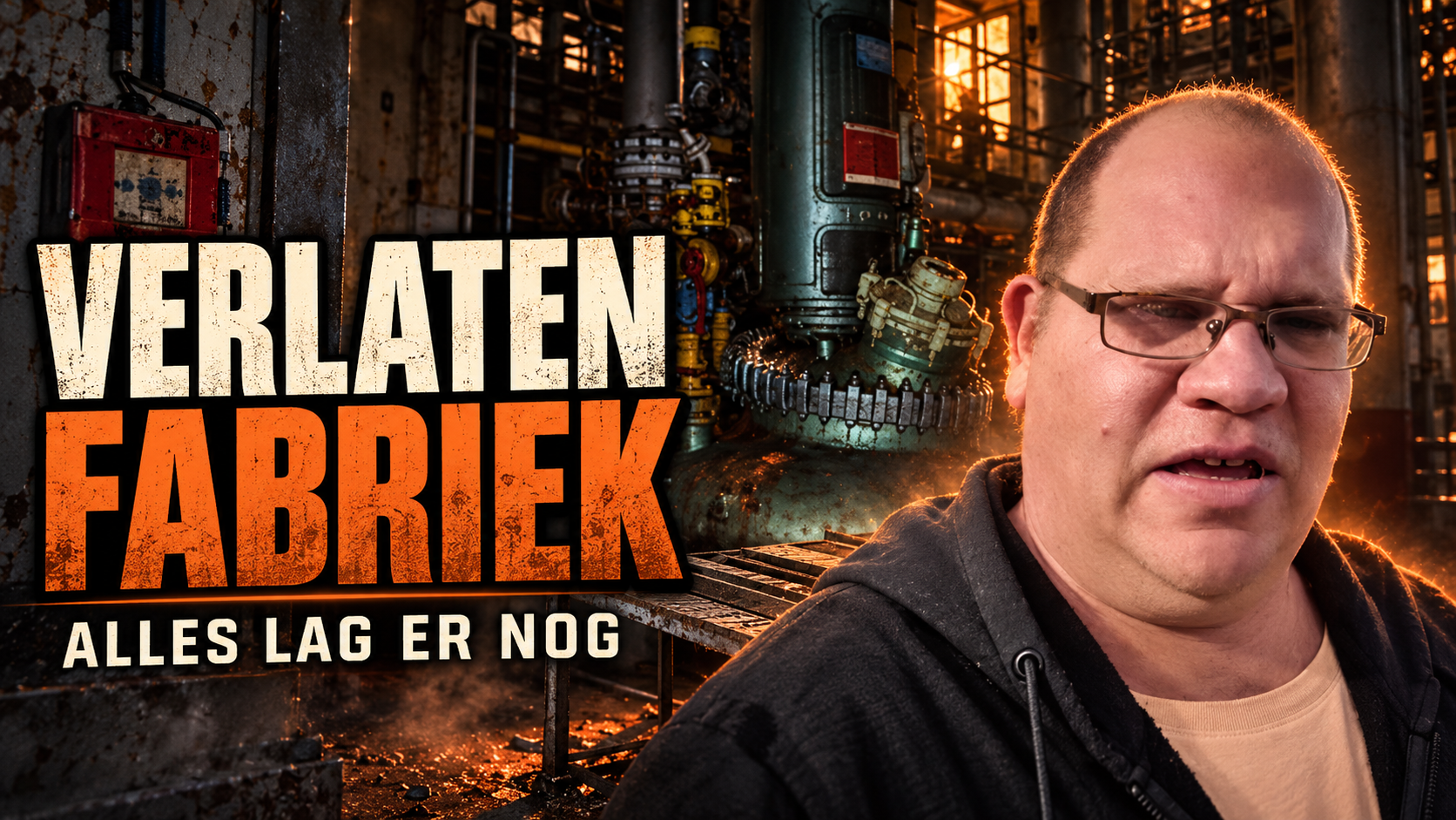 Van Lissum bij de machines in een verlaten fabriek